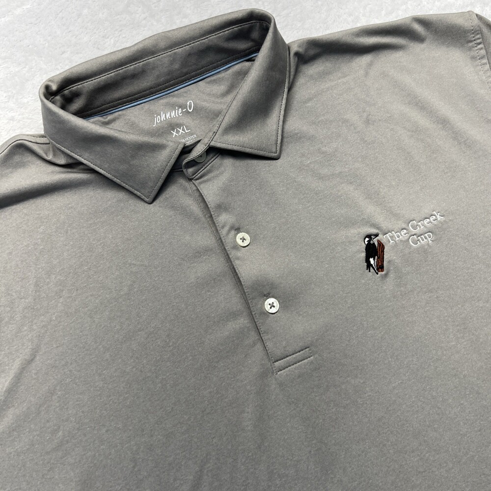 Johnnie-O Stretch The Creek Cup Polo Golf Shirt Short Sleeve Men XXL Gray